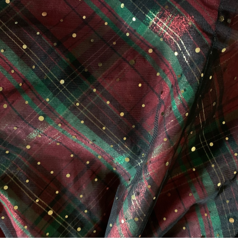 Bonnie Jean Holiday Girls Plaid Taffeta Drop Waist  black velvet Dress Size 16!! - Picture 7 of 7